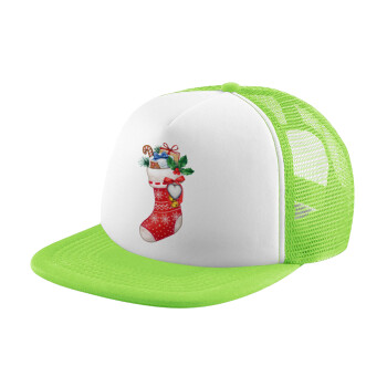 Xmas boot, Καπέλο Soft Trucker με Δίχτυ Πράσινο/Λευκό