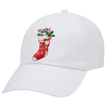 Xmas boot, Καπέλο Baseball Λευκό (5-φύλλο, unisex)