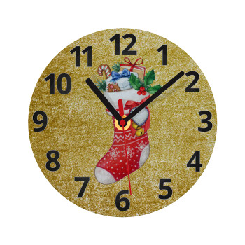 Xmas boot, Ρολόι τοίχου γυάλινο (20cm)