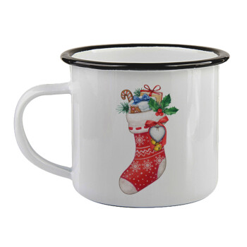 Xmas boot, Κούπα εμαγιέ με μαύρο χείλος 360ml