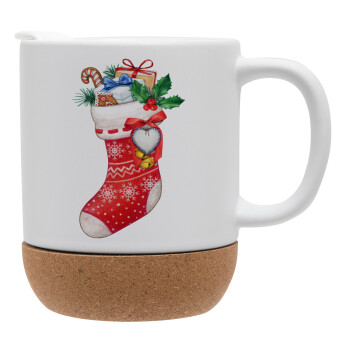 Xmas boot, Ceramic coffee mug Cork (MAT), 330ml