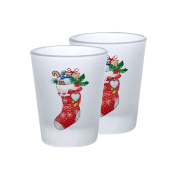 Xmas boot, Σφηνοπότηρα γυάλινα 45ml του πάγου (2 τεμάχια)