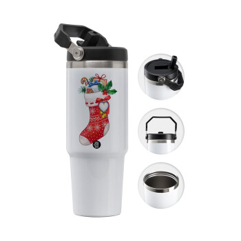 Xmas boot, 30oz stainless Steel Tumbler with Handle