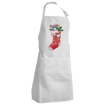 Xmas boot, Adult Chef Apron (with sliders and 2 pockets)