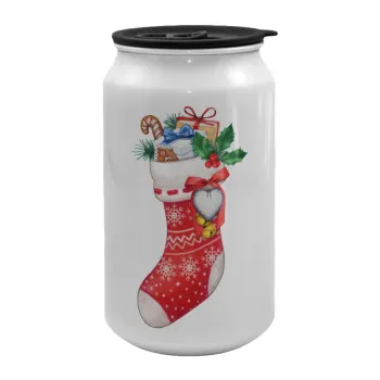 Xmas boot, Κούπα ταξιδιού μεταλλική με καπάκι (tin-can) 500ml