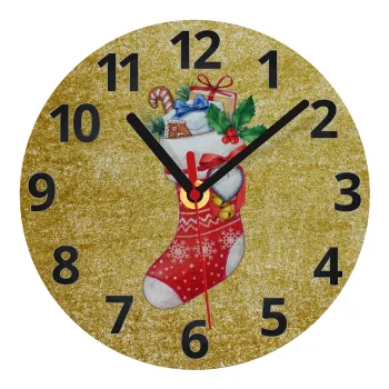 Xmas boot, Ρολόι τοίχου γυάλινο (20cm)