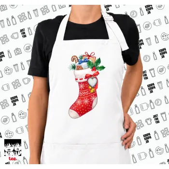 Xmas boot, Ποδιά μακριά Σεφ ολόσωμη με τσέπες white (ΕΝΗΛΙΚΩΝ)