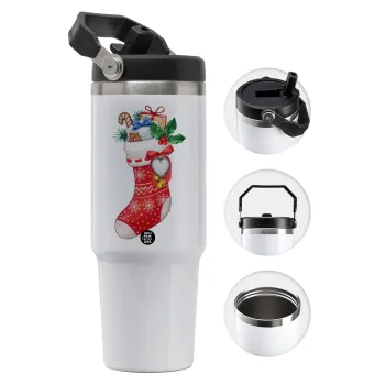Xmas boot, 30oz stainless Steel Tumbler with Handle