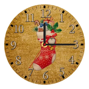 Xmas boot, Ρολόι τοίχου ξύλινο plywood (20cm)