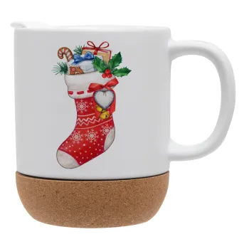 Xmas boot, Ceramic coffee mug Cork (MAT), 330ml