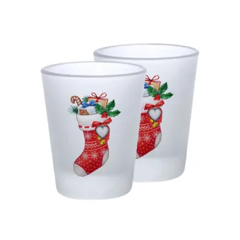 Xmas boot, Σφηνοπότηρα γυάλινα 45ml του πάγου (2 τεμάχια)