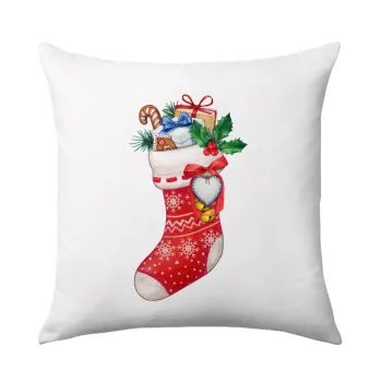 Xmas boot, Μαξιλάρι καναπέ 40x40cm περιέχεται το  γέμισμα