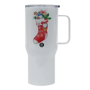 Xmas boot, Mega Stainless steel Tumbler with lid, double wall 750L