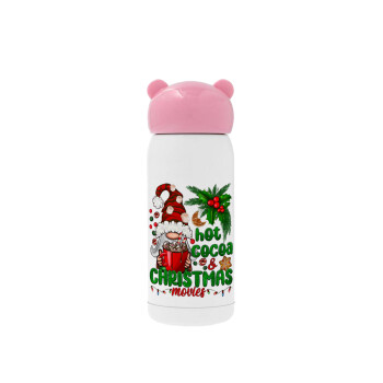 Hot cocoa and Christmas movies, Pink stainless steel thermal flask, 320ml