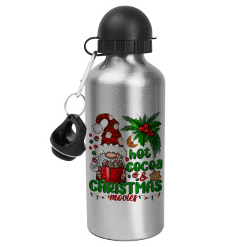 Hot cocoa and Christmas movies, Metallic water jug, Silver, aluminum 500ml