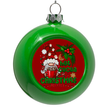 Hot cocoa and Christmas movies, Στολίδι Χριστουγεννιάτικη μπάλα δένδρου Πράσινο 8cm