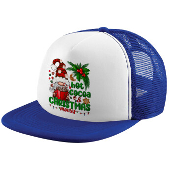 Hot cocoa and Christmas movies, Καπέλο Soft Trucker με Δίχτυ Blue/White 