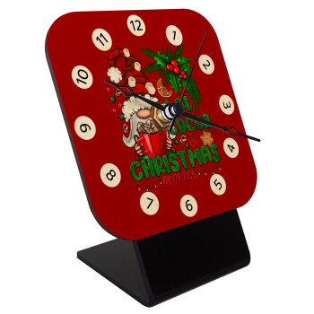 Hot cocoa and Christmas movies, Επιτραπέζιο ρολόι σε φυσικό ξύλο (10cm)