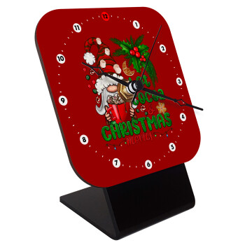 Hot cocoa and Christmas movies, Επιτραπέζιο ρολόι ξύλινο με δείκτες (10cm)