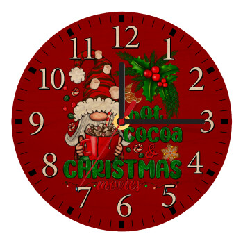 Hot cocoa and Christmas movies, Ρολόι τοίχου ξύλινο plywood (20cm)