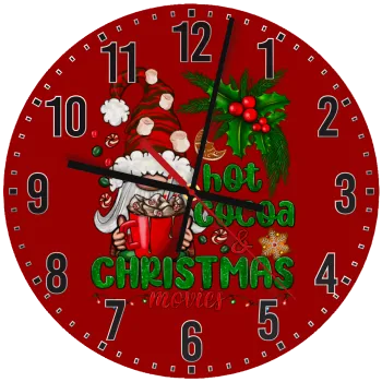 Hot cocoa and Christmas movies, Ρολόι τοίχου ξύλινο (30cm)