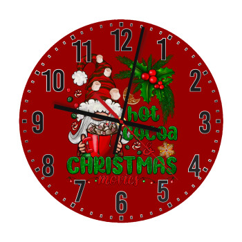 Hot cocoa and Christmas movies, Ρολόι τοίχου ξύλινο (30cm)