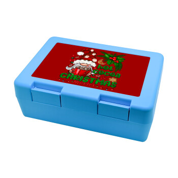 Hot cocoa and Christmas movies, Children's cookie container LIGHT BLUE 185x128x65mm (BPA free plastic)