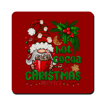 Hot cocoa and Christmas movies, Τετράγωνο μαγνητάκι ξύλινο 9x9cm