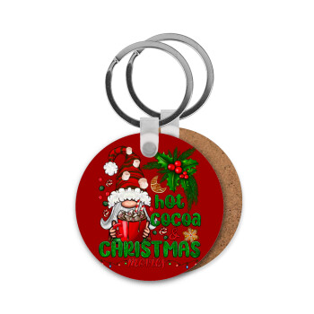 Hot cocoa and Christmas movies, Μπρελόκ Ξύλινο στρογγυλό MDF Φ5cm