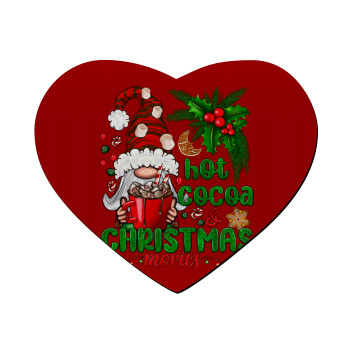 Hot cocoa and Christmas movies, Mousepad heart 23x20cm
