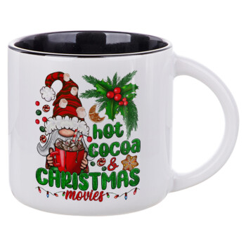 Hot cocoa and Christmas movies, Κούπα κεραμική 400ml Λευκή/Μαύρη