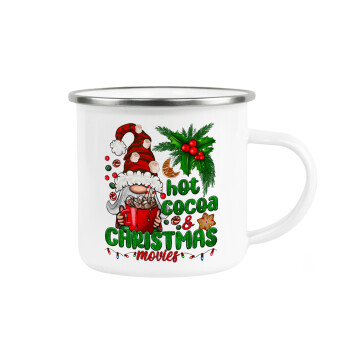 Hot cocoa and Christmas movies, Metallic enamel cup white 360ml
