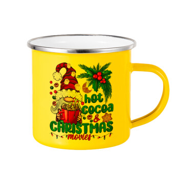 Hot cocoa and Christmas movies, Yellow Enamel Metallic Cup 360ml