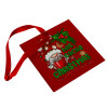 Christmas ornament, glass square ornament 9x9cm