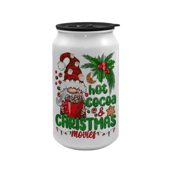 Hot cocoa and Christmas movies, Κούπα ταξιδιού μεταλλική με καπάκι (tin-can) 500ml