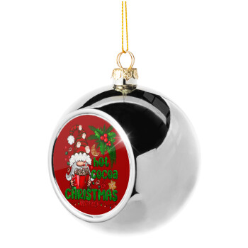 Hot cocoa and Christmas movies, Χριστουγεννιάτικη μπάλα δένδρου Ασημένια 8cm