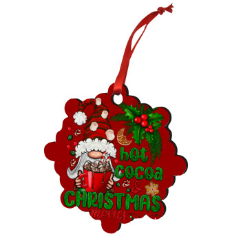 Hot cocoa and Christmas movies, Christmas ornament snowflake wooden 7.5cm