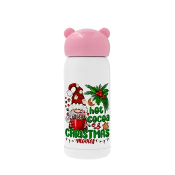 Hot cocoa and Christmas movies, Pink stainless steel thermal flask, 320ml