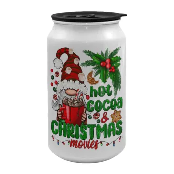 Hot cocoa and Christmas movies, Κούπα ταξιδιού μεταλλική με καπάκι (tin-can) 500ml