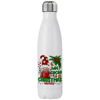 Hot cocoa and Christmas movies, Μεταλλικό παγούρι θερμός (Stainless steel), διπλού τοιχώματος, 750ml