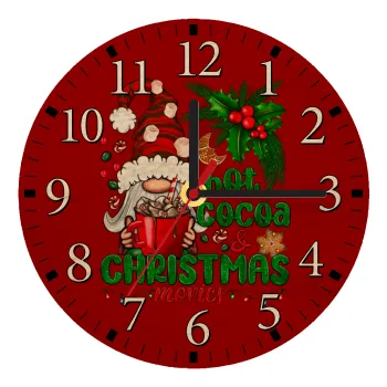 Hot cocoa and Christmas movies, Ρολόι τοίχου ξύλινο plywood (20cm)