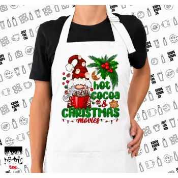 Hot cocoa and Christmas movies, Ποδιά μακριά Σεφ ολόσωμη με τσέπες white (ΕΝΗΛΙΚΩΝ)