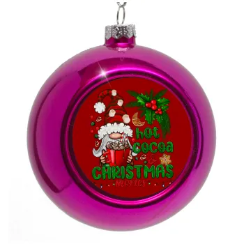 Hot cocoa and Christmas movies, Στολίδι Χριστουγεννιάτικη μπάλα δένδρου Μωβ 8cm