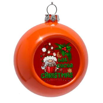 Hot cocoa and Christmas movies, Orange Christmas tree ornament bauble 8cm