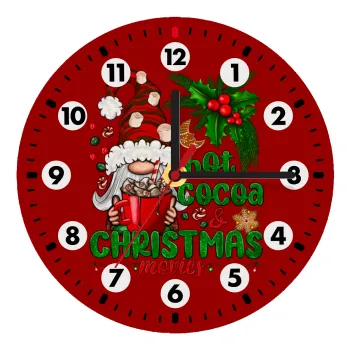 Hot cocoa and Christmas movies, Ρολόι τοίχου ξύλινο (20cm)