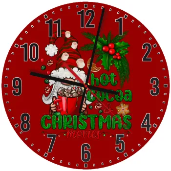 Hot cocoa and Christmas movies, Ρολόι τοίχου ξύλινο (30cm)