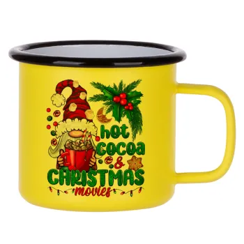 Hot cocoa and Christmas movies, Metallic enamel MATT Yellow cup 360ml