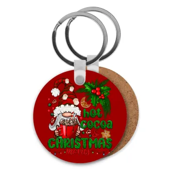 Hot cocoa and Christmas movies, Μπρελόκ Ξύλινο στρογγυλό MDF Φ5cm