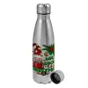 Metallic water bottle, stainless steel, 750ml