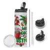 Travel Tumbler θερμό με διπλό καπάκι, μεταλλικό καλαμάκι και βούρτσα καθαρισμού (Ανωξείδωτο 304 Food grade, BPA free, 600ml)